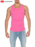 Bright pink ribbed tank top from Go Softwear made of soft fabric perfect for casual wear