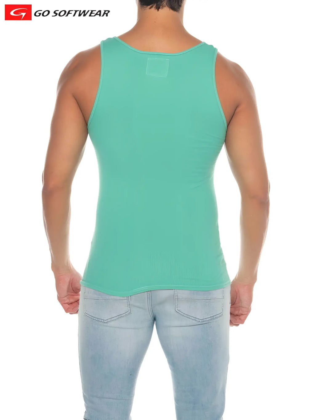Teal ribbed cotton tank top with a fitted silhouette perfect for casual summer wear
