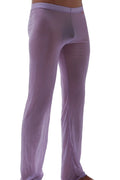 Pants net lilac purple sheer men’s lounge pants with smooth lightweight fabric and a snug fit