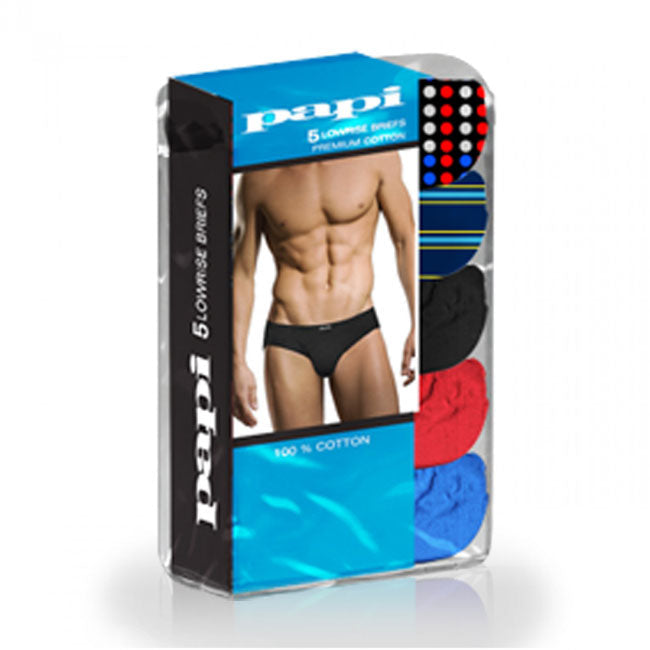 [5 Pack] Papi Assorted Conventional Low Rise Brief Underwear 554118-985 Size M