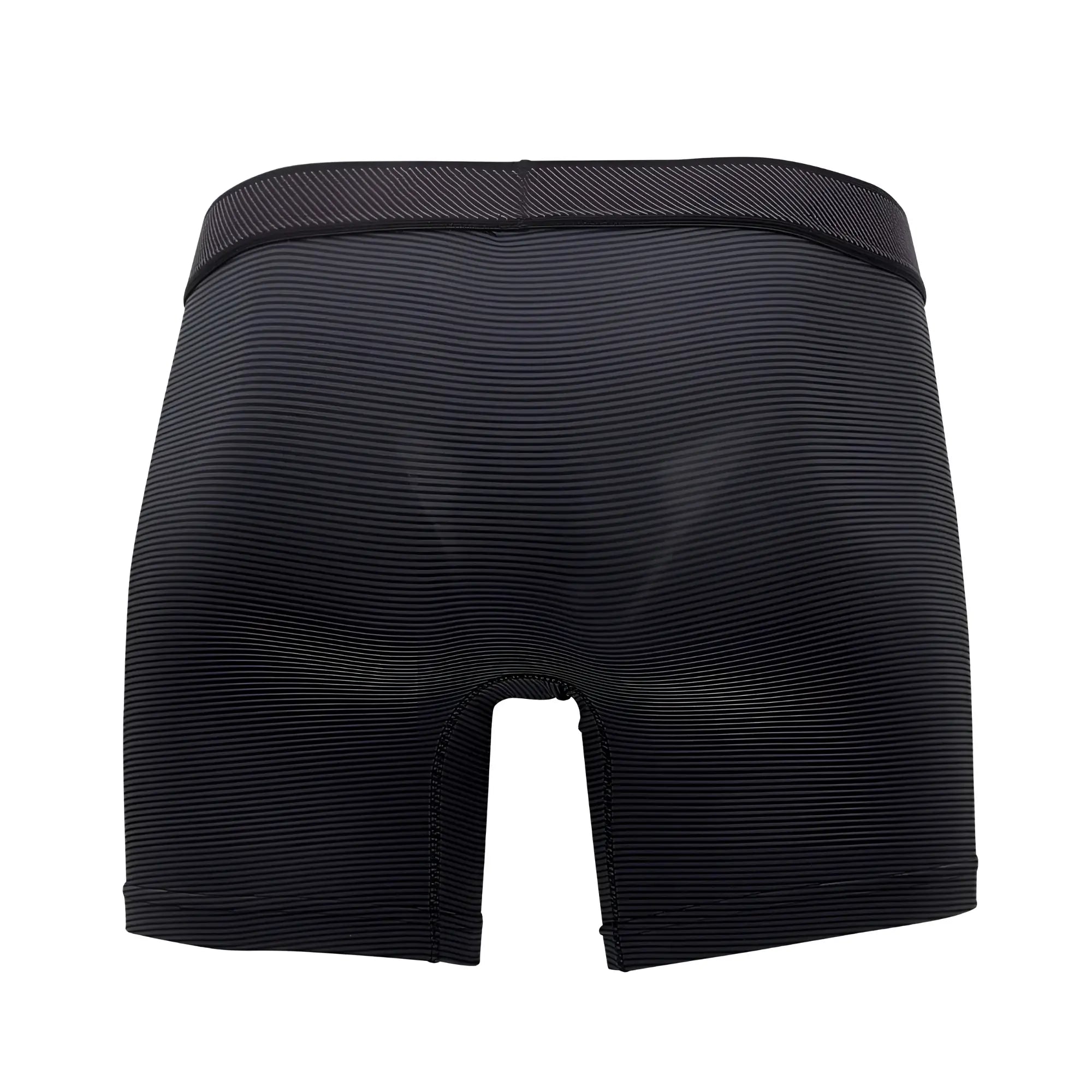 Black textured boxer briefs with ribbed waistband from papi cool2 2pk solid collection in black and gray color
