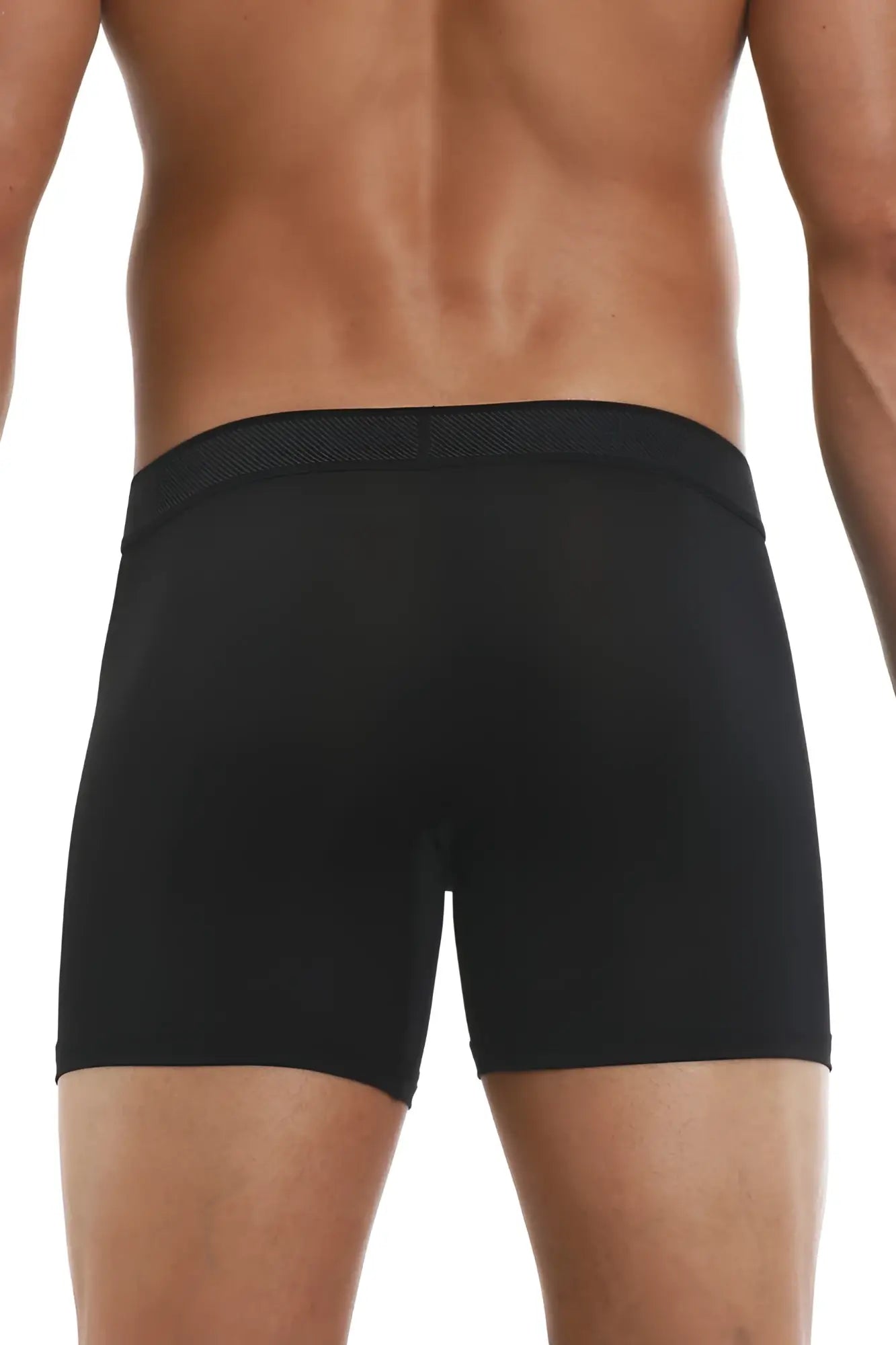 Black athletic boxer briefs by Papi with a textured waistband in black and red for comfortable everyday wear