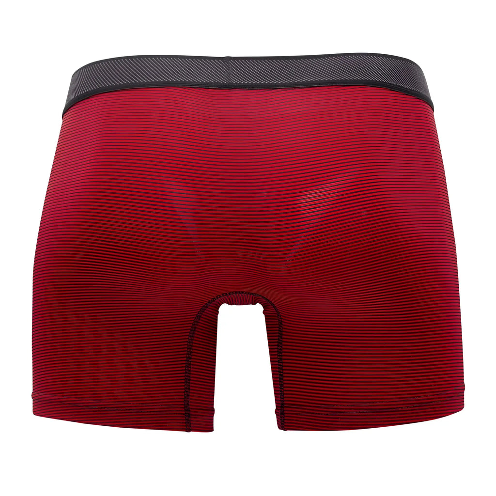 Papi 626185-982 cool2 red striped boxer briefs with black elastic waistband in solid black and red colors