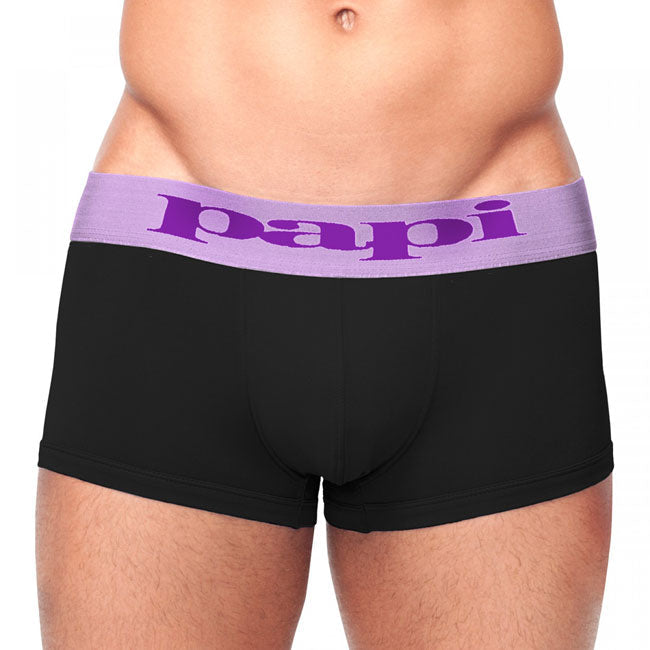 Papi [paquete de 2] Calzoncillos tipo bóxer brasileños modernos, elásticos, frescos y sólidos, con tirantes, color morado, talla M 626189