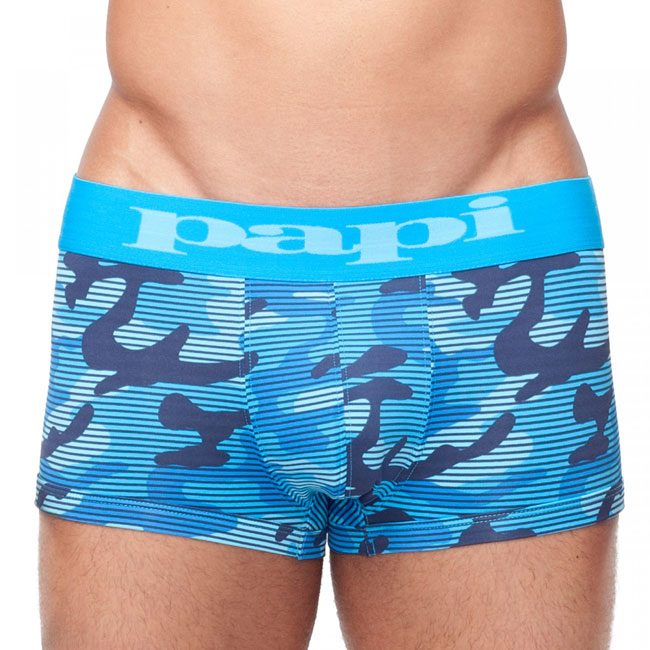 Papi [2er Pack] Incognito Hanging Brazilian Trunks Boxer Brief Unterwäsche Blau 626195 Größe M