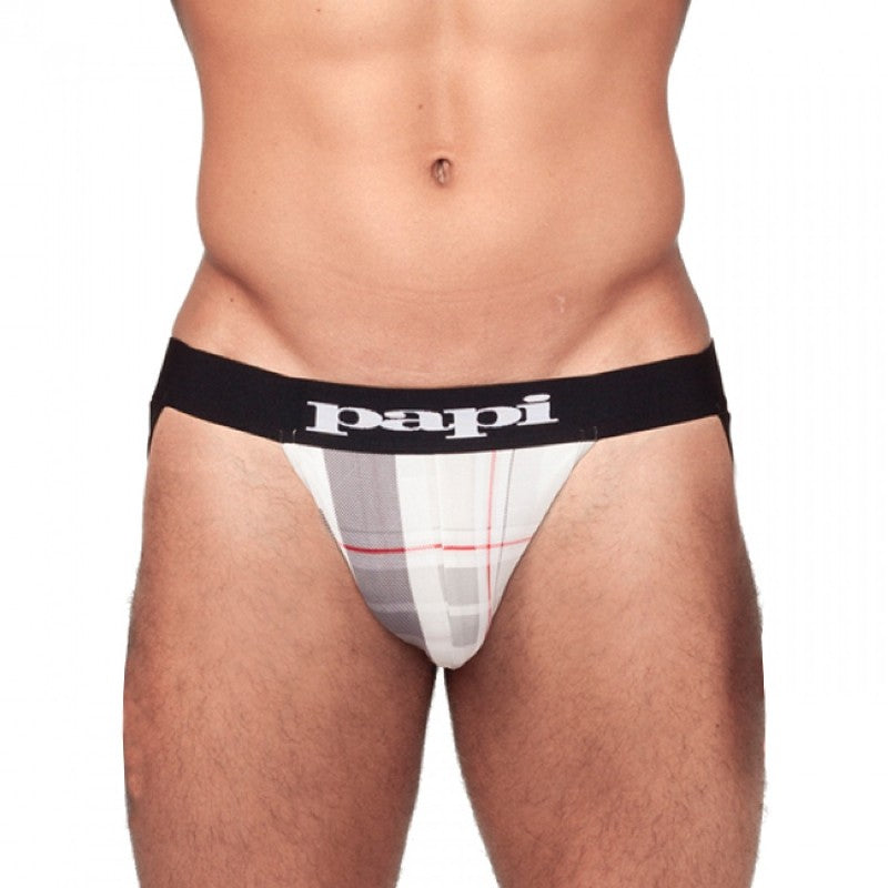 Papi Microflex Plaid Jock Strap Unterwäsche, grau, 626908, Größe L