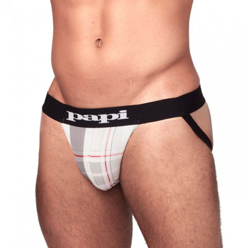 Papi Microflex Plaid Jock Strap Unterwäsche, grau, 626908, Größe L