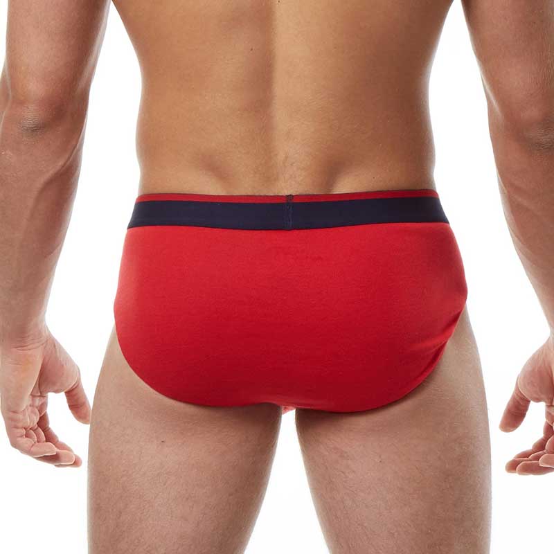 Ropa interior Papi [paquete de 3] Heritage Clasico Hip Brief en blanco, rojo y azul marino 980411-901, talla M