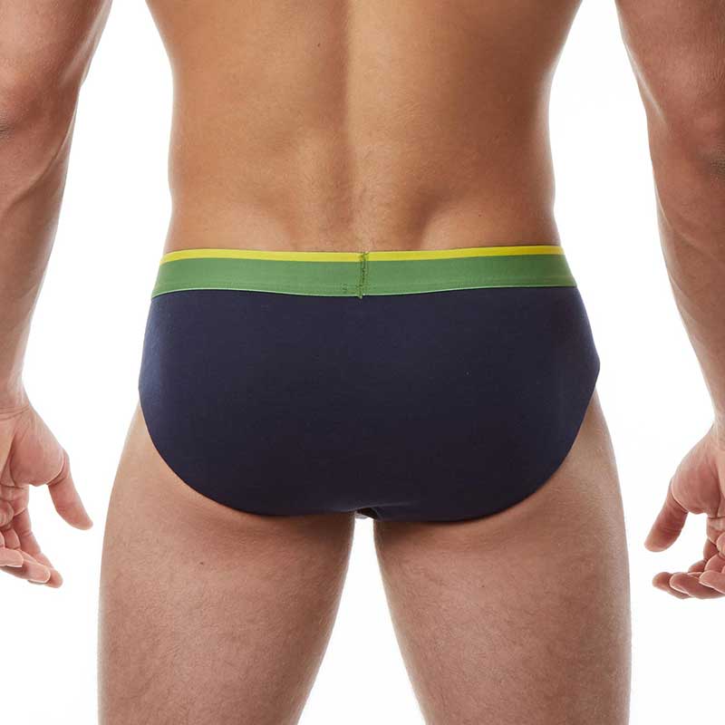 Ropa interior Papi [paquete de 3] Heritage Clasico Hip Brief en blanco, jaspeado y azul marino 980411-906 Talla M