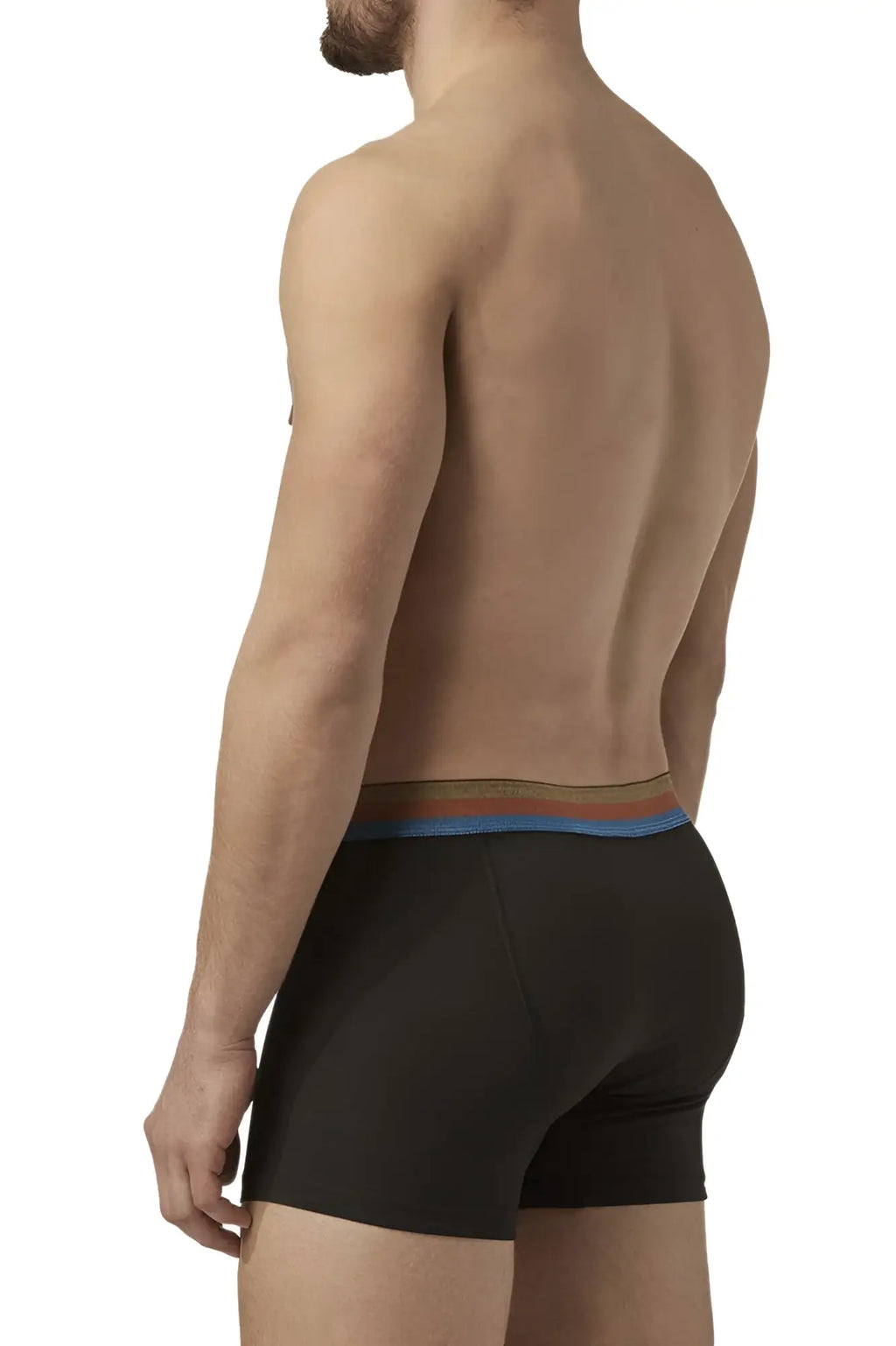Black briefs with colorful striped elastic waistband papi umpa088 microflex brazilian boxer briefs blue black
