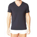 Parker & Max PMFP TVN1 black v-neck short-sleeved t-shirt made of soft breathable cotton for casual wear