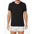 Black short-sleeved crew neck t-shirt by parker and max with soft cotton fabric for casual wear