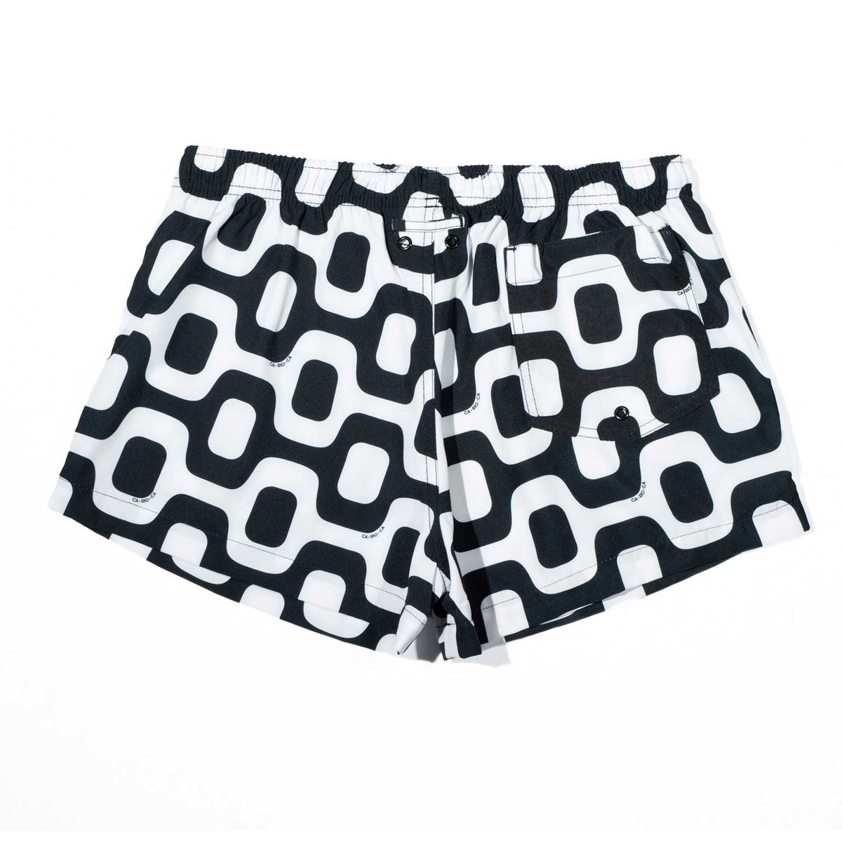 CA-RIO-CA Black & White Pavement Shorts - Italian Shorts