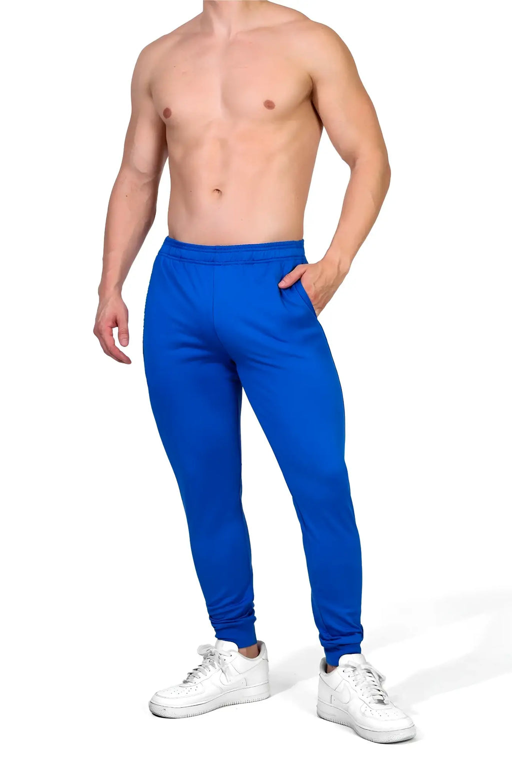 Peek-a-boo joggers royal blue bright blue athletic joggers with a snug fit and elastic cuffs for comfortable wear
