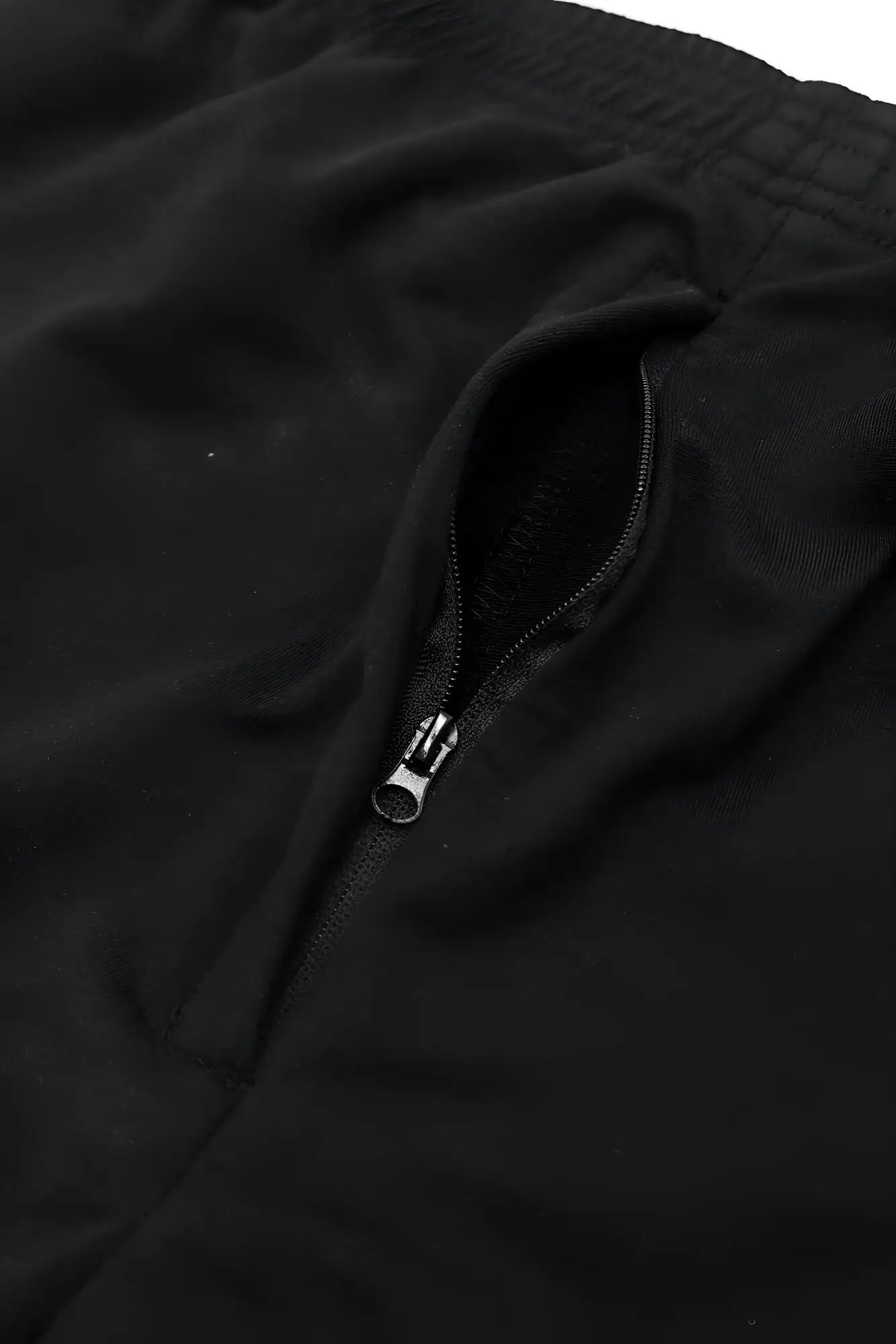 Black peek-a-boo varsity 2 inch short shorts with zipper side seam in midnight color for athletic use