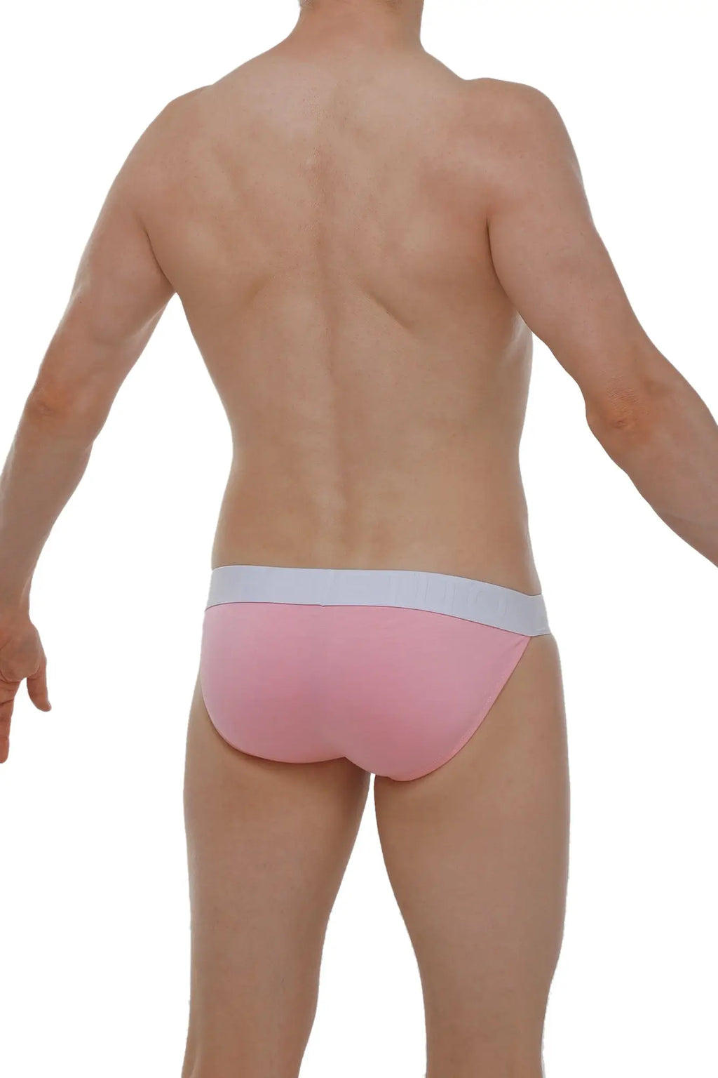 Pink briefs with a white waistband petitq bikini aizy modal pink made from soft modal fabric