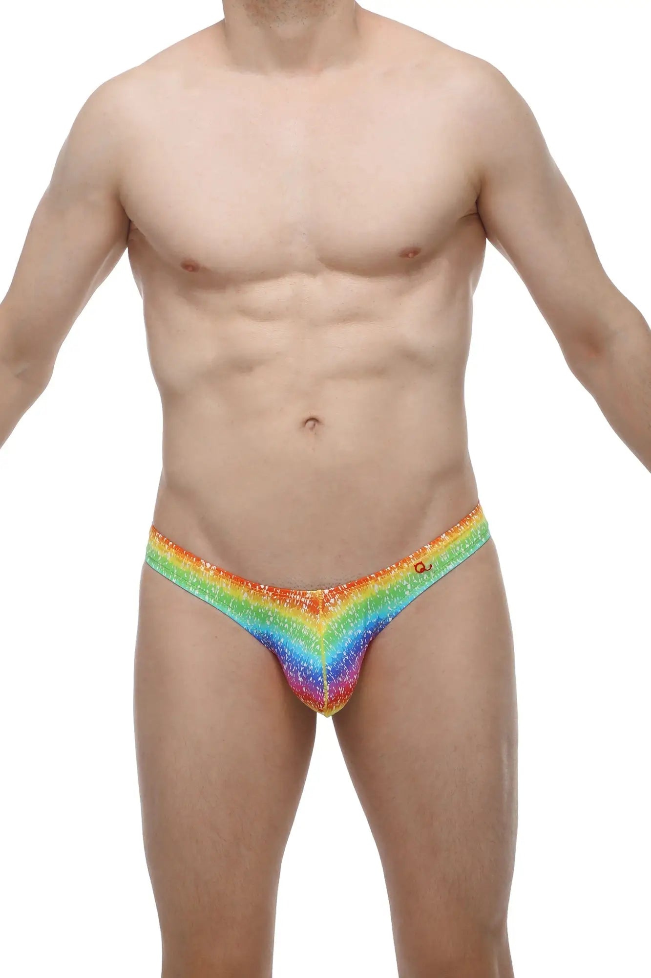 PetitQ bikini capri rainbow rainbow glitter briefs with vibrant shimmering gradient design