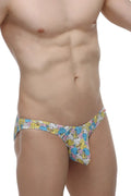 A pair of colorful men’s petitq bikini briefs with a playful duck pattern ideal for casual wear