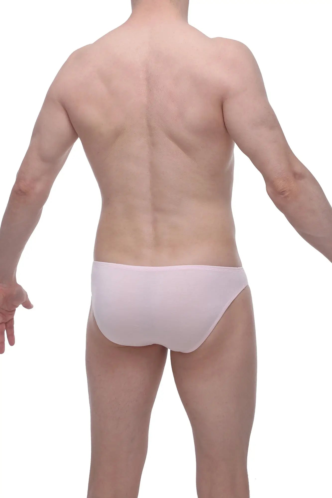 A pair of light pink form-fitting bamboo briefs bikini colline bamboo pink with soft breathable fabric