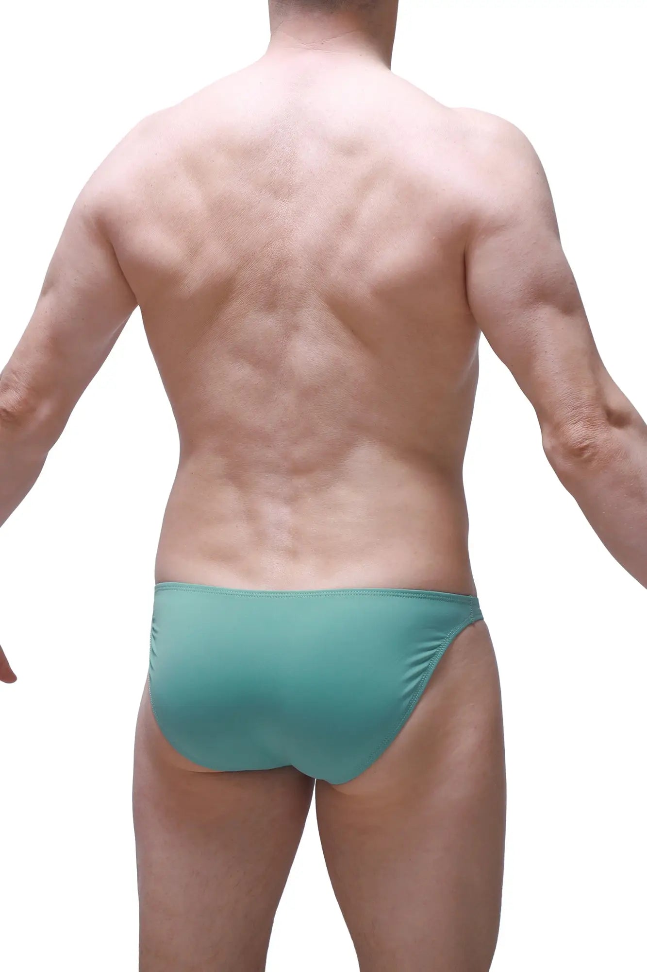 Teal-colored petitq bikini dome green briefs with smooth form-fitting fabric design for comfortable wear
