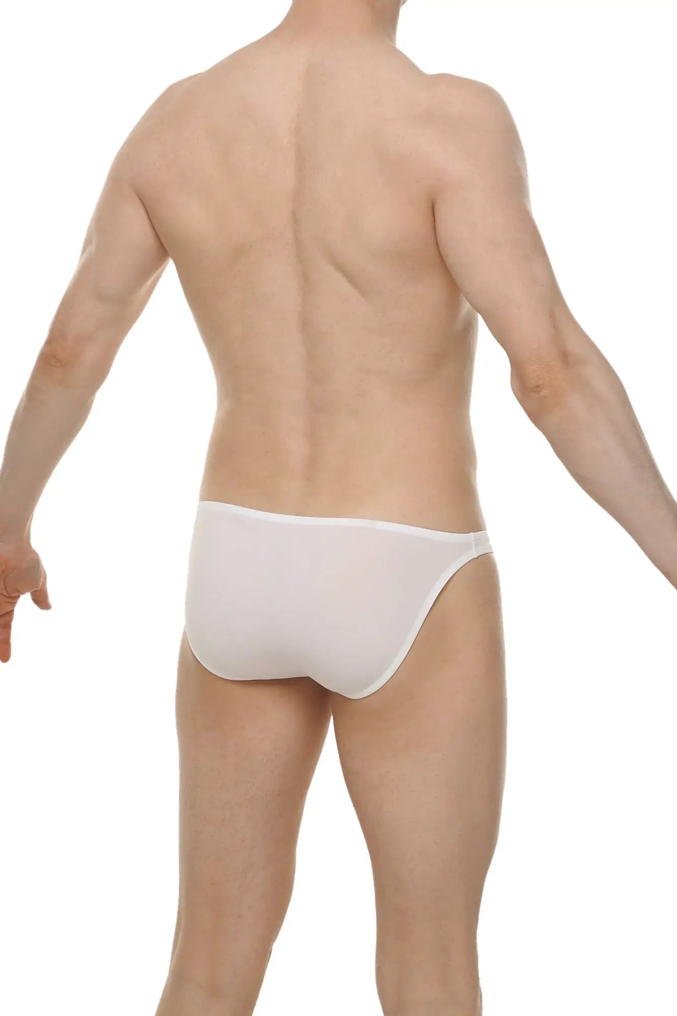 White seamless bikini dome briefs in soft breathable fabric shown from the back for comfortable daily wear