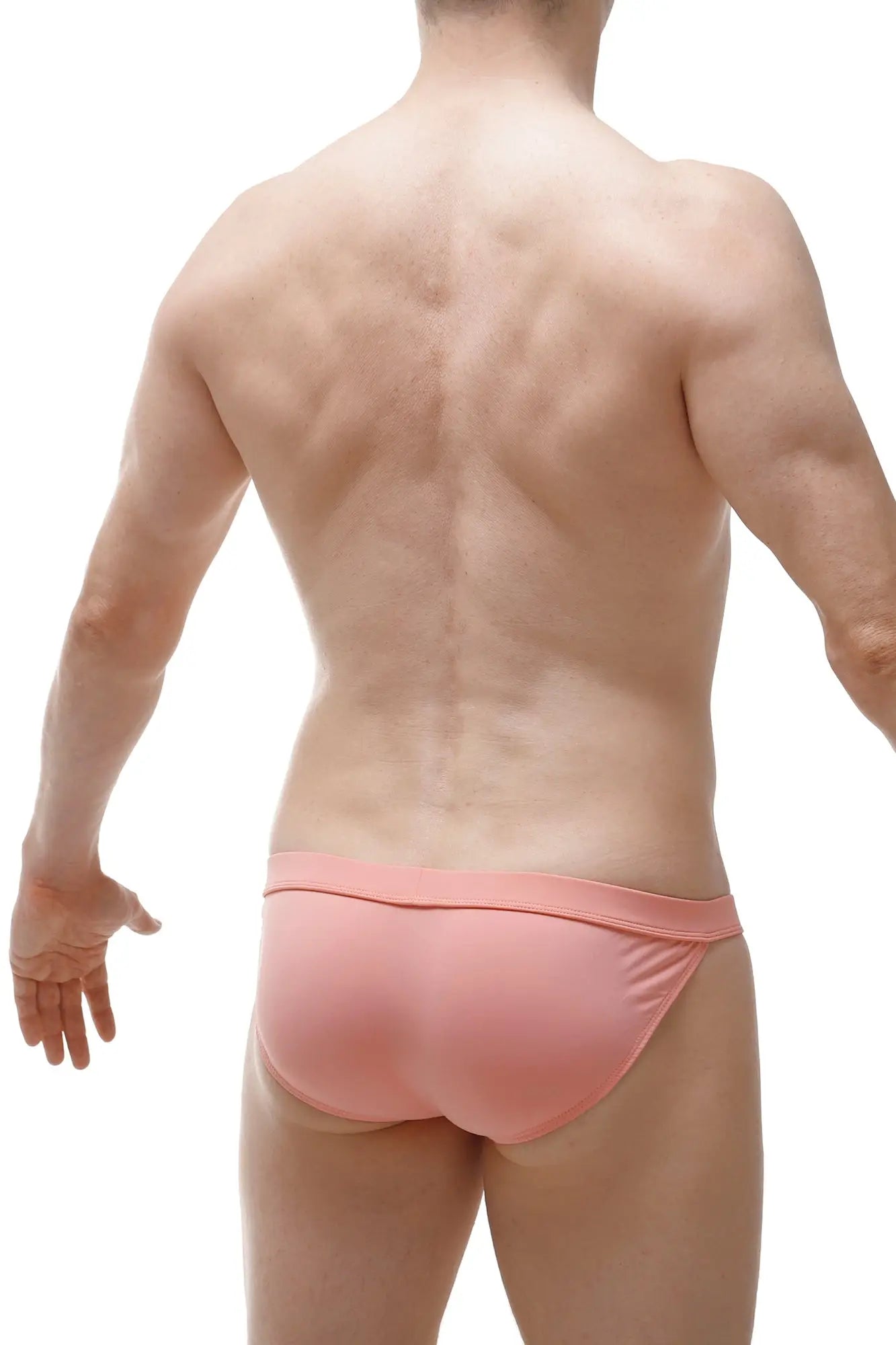 PetitQ bikini sillas econyl pink athletic briefs with smooth form-fitting fabric and elastic waistband front view