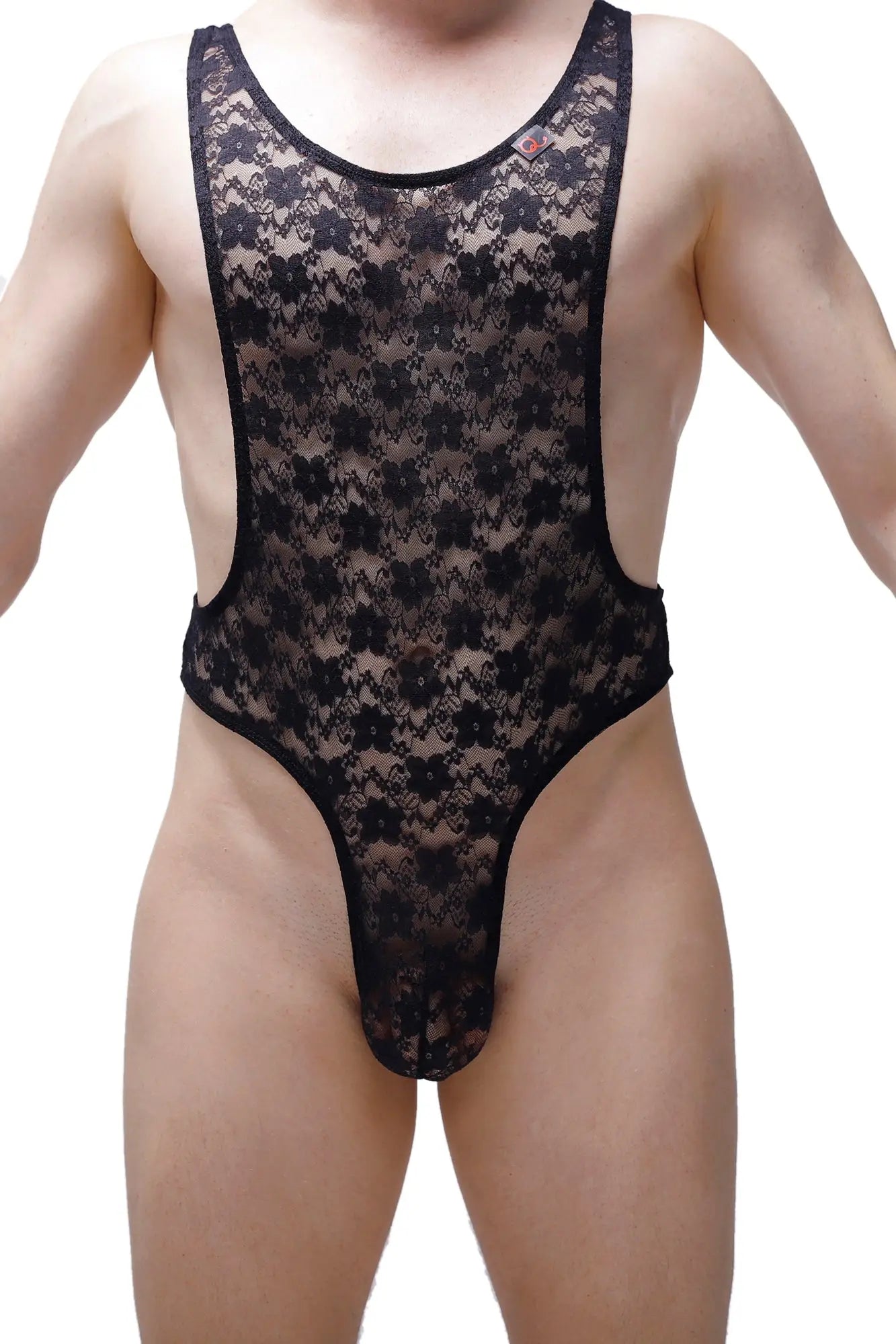 PetitQ bodythong aunou lace black bodysuit with sheer black lace and intricate floral patterns in a form-fitting design
