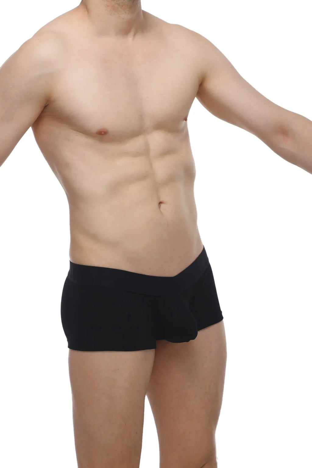 Black petitq boxer algun modal briefs with smooth form-fitting design made from modal fabric