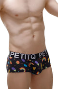 Petitq boxer brief taik sitges black men’s briefs with vibrant rainbows fruits and geometric shapes pattern