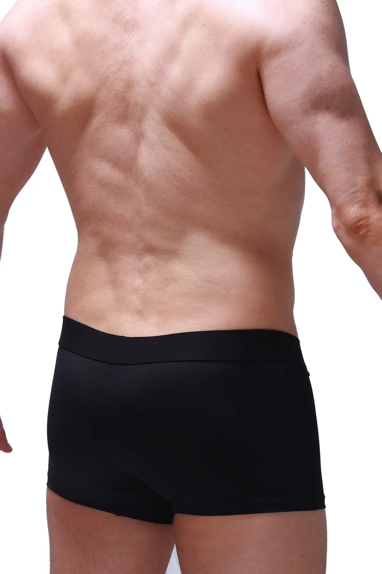 PetitQ boxer hang black athletic briefs in smooth form-fitting fabric with elastic waistband for comfortable support