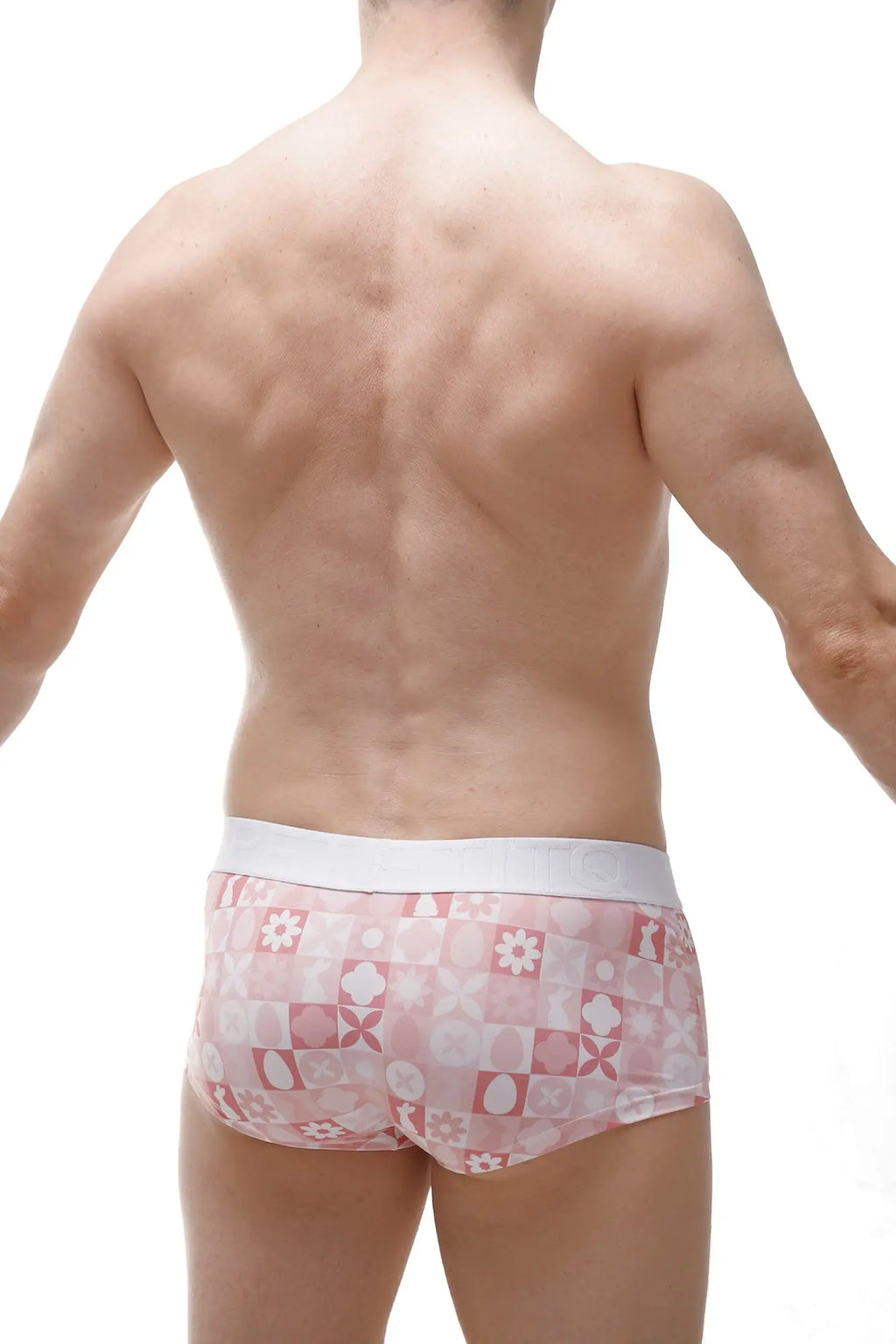 PetitQ boxer Molac pink bunny patterned boxer briefs with white elastic waistband for comfortable everyday wear
