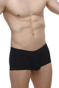 Black boxer mouffy modal briefs with smooth form-fitting design in black modal fabric