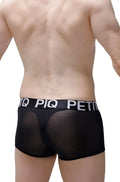 Black mesh briefs with white piq petit waistband from petitq boxer noth black with breathable fabric design