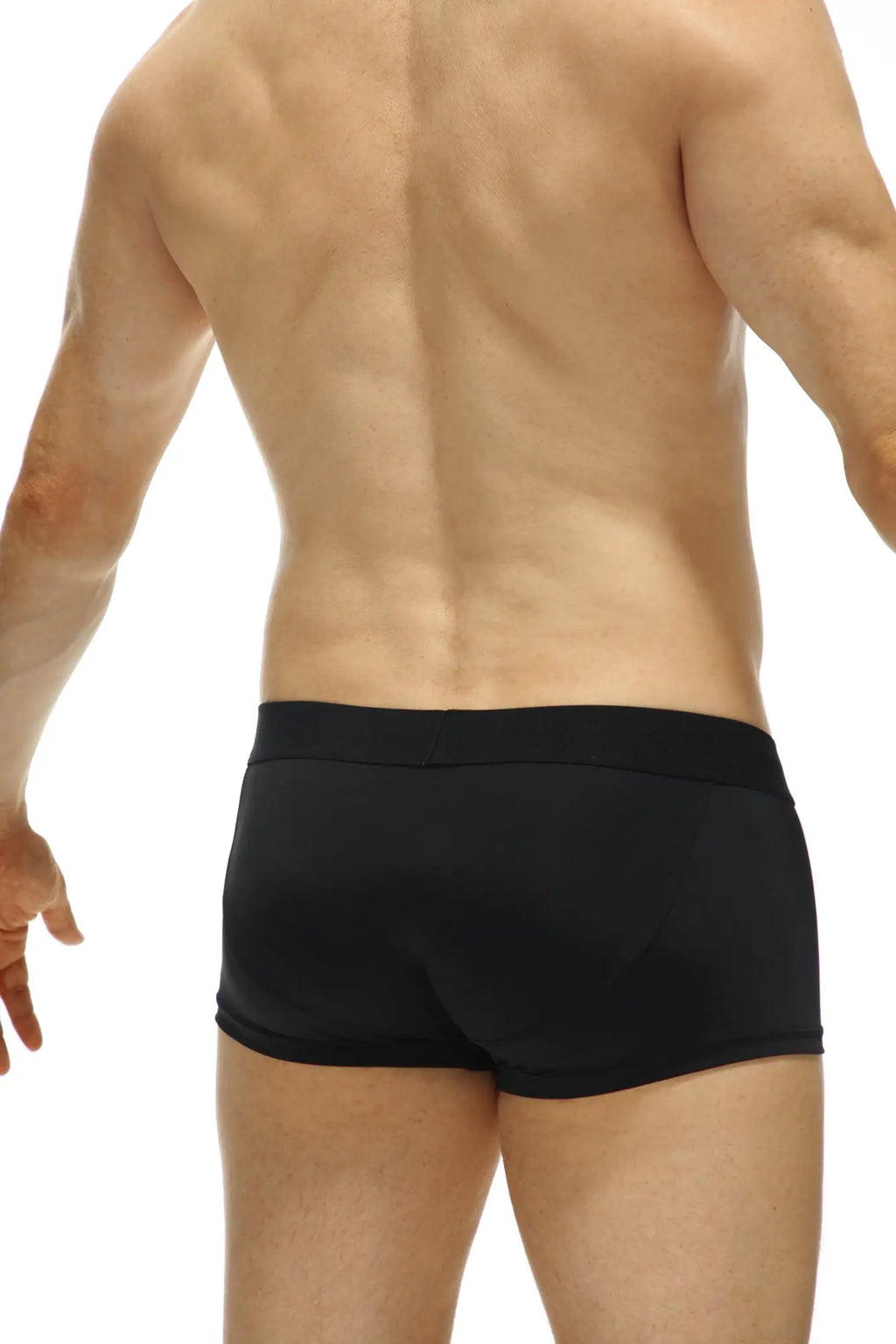 PetitQ Boxer Protruder recycled black athletic briefs with a snug form-fitting design made from sustainable materials