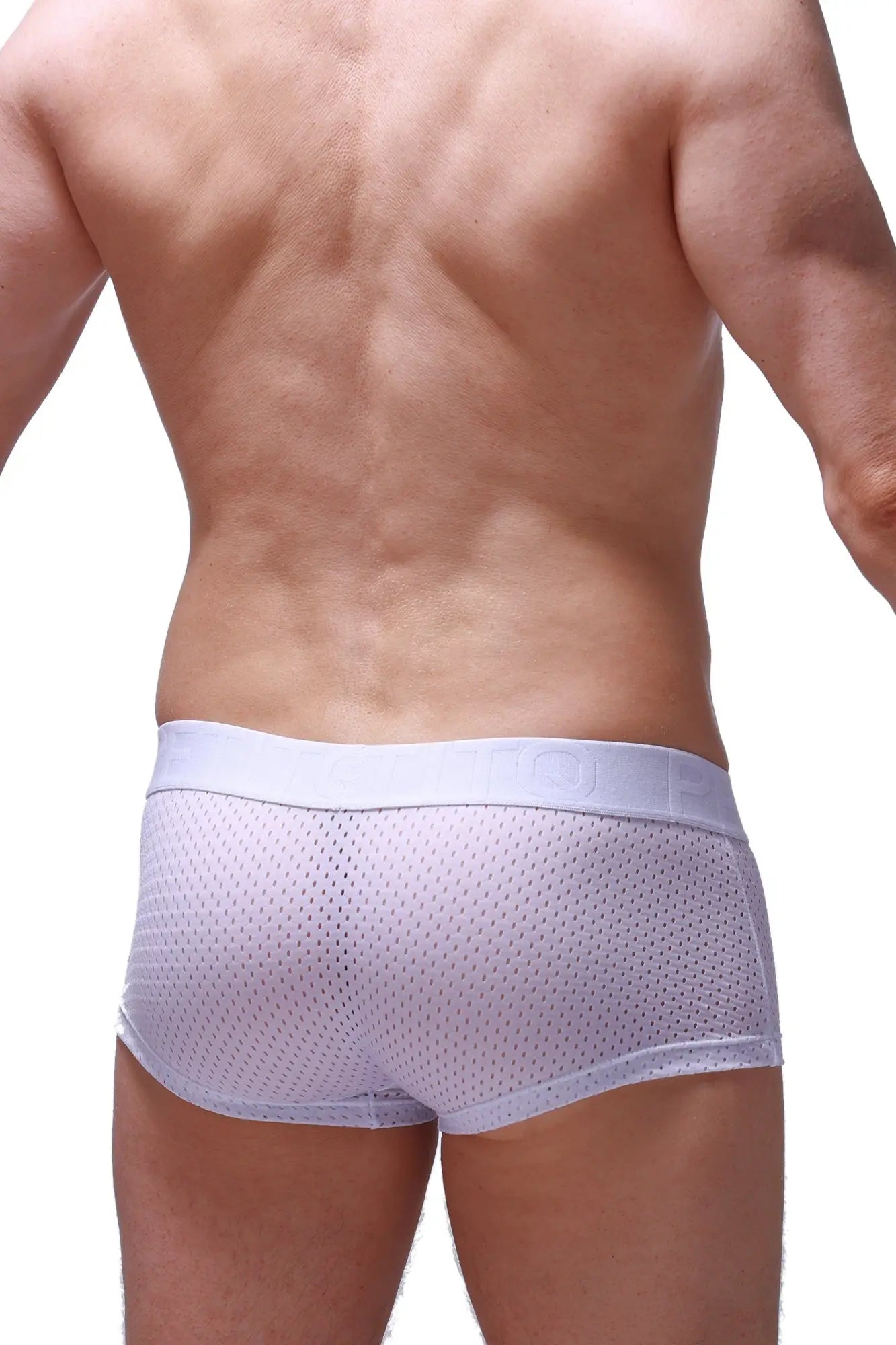 White mesh briefs boxer reotier bee white with a solid waistband for breathable comfort and style