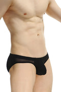 Black mesh briefs petitq brief aubiac black with a solid black front panel for comfortable everyday wear