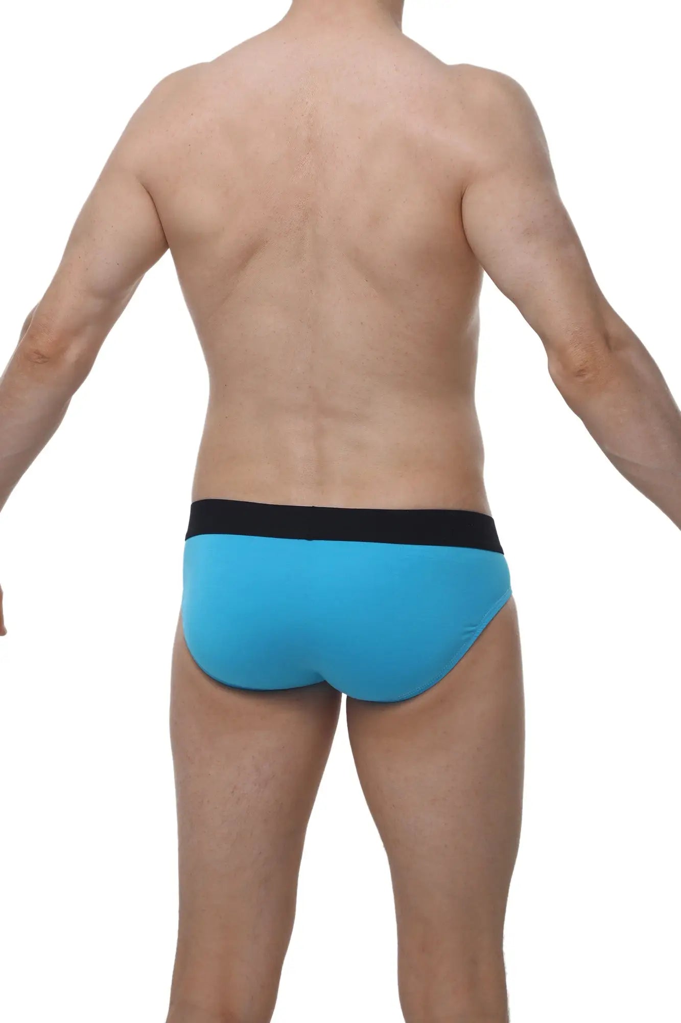 Brief bertran modal blue bright blue briefs with contrasting black waistband made from soft modal fabric