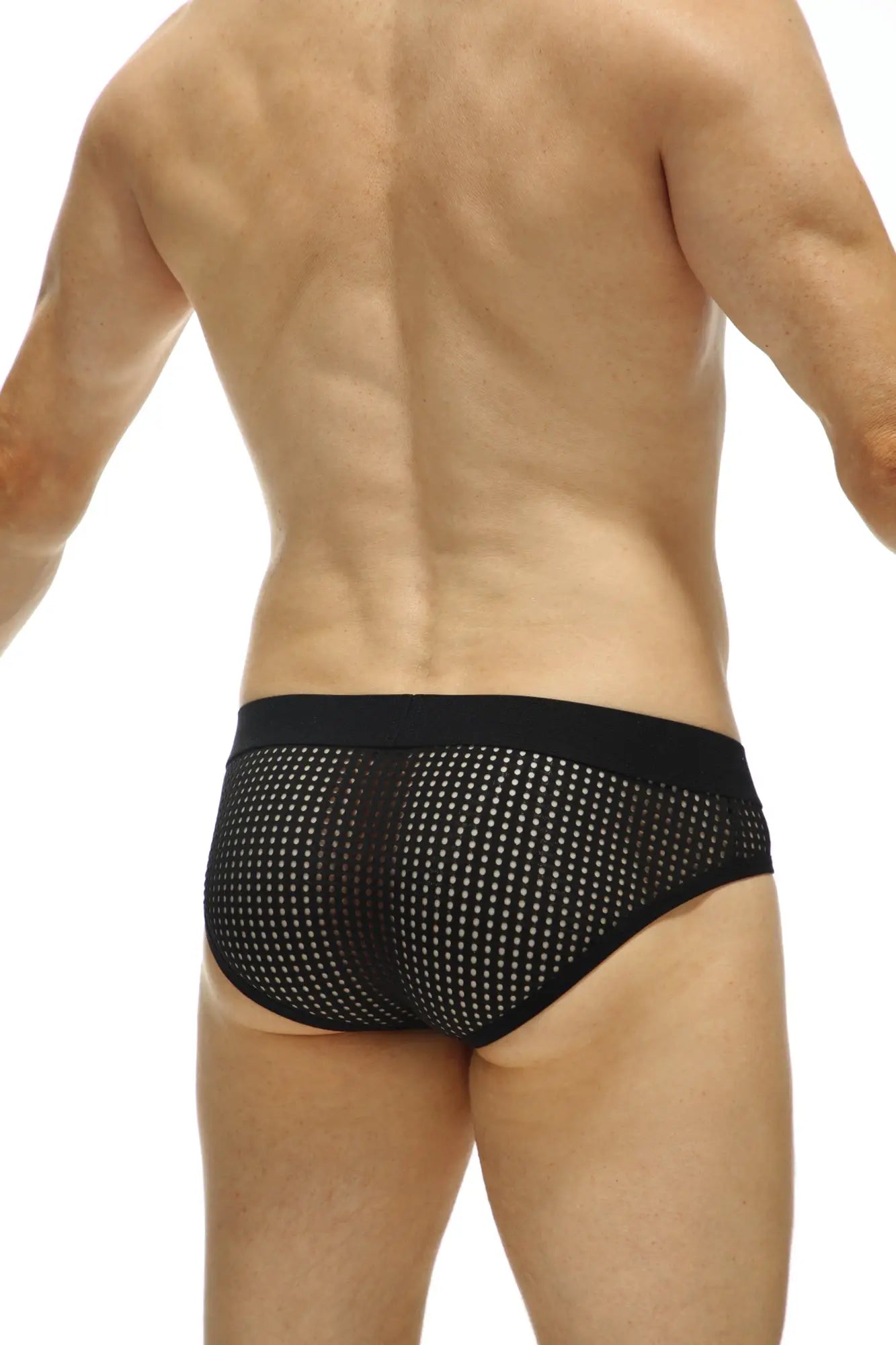 Black mesh briefs with a solid black waistband from petitq brief chaon durtol black for comfortable wear