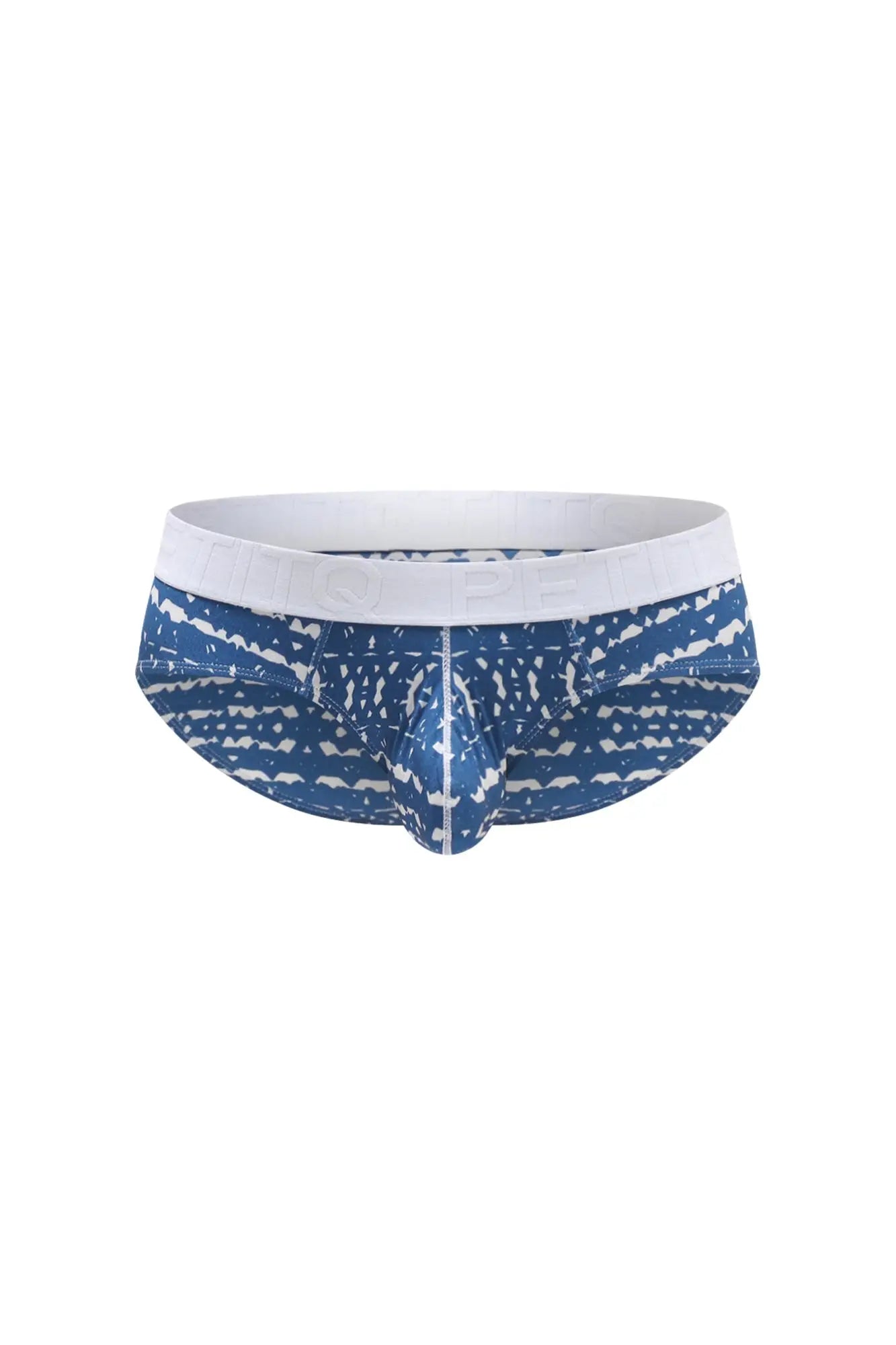 PetitQ brief dome new denim men’s briefs in blue and white pattern with solid white waistband for everyday comfort