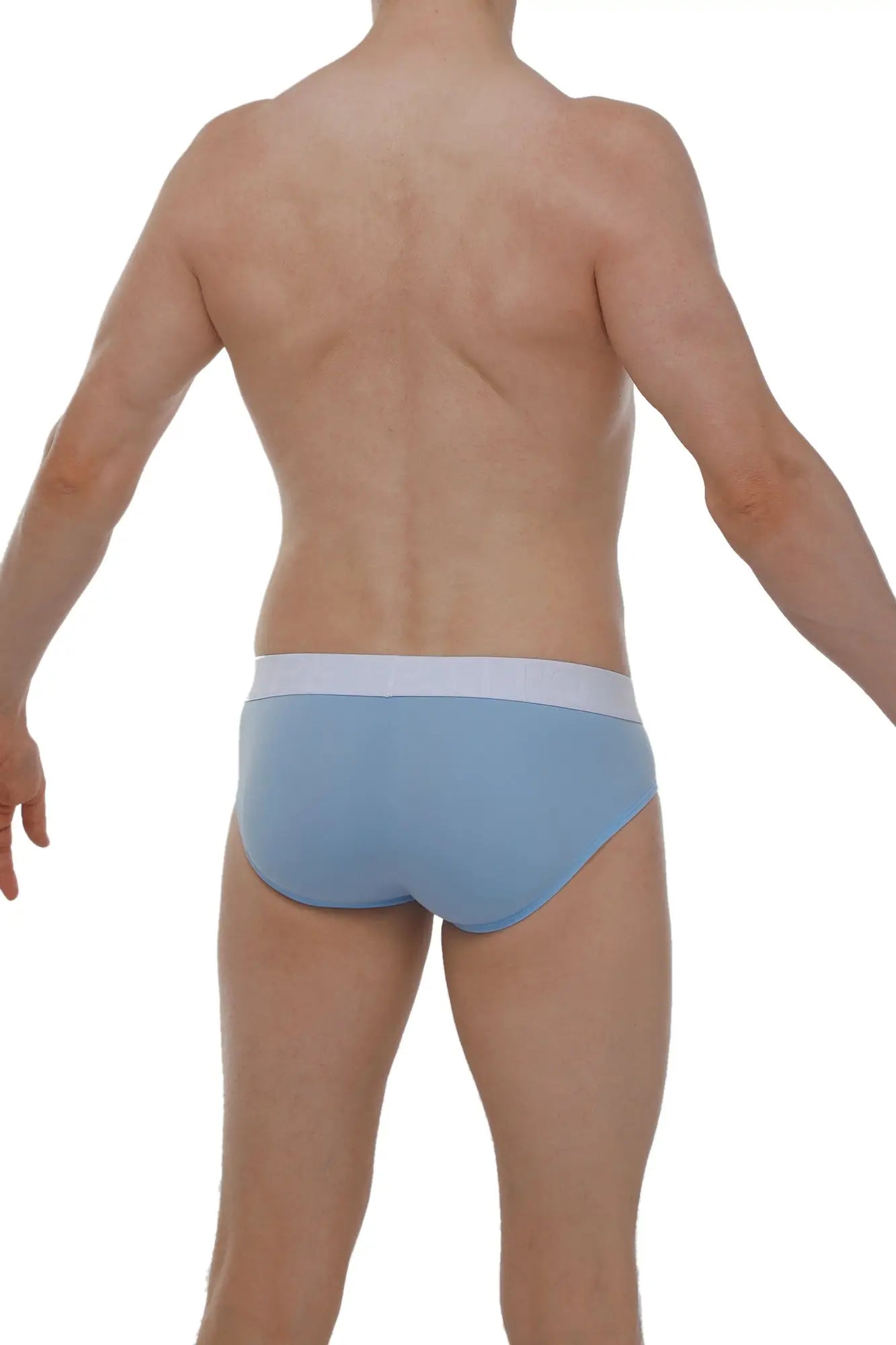 Light blue brief with white waistband from petitq brief dome skine blue featuring soft breathable fabric