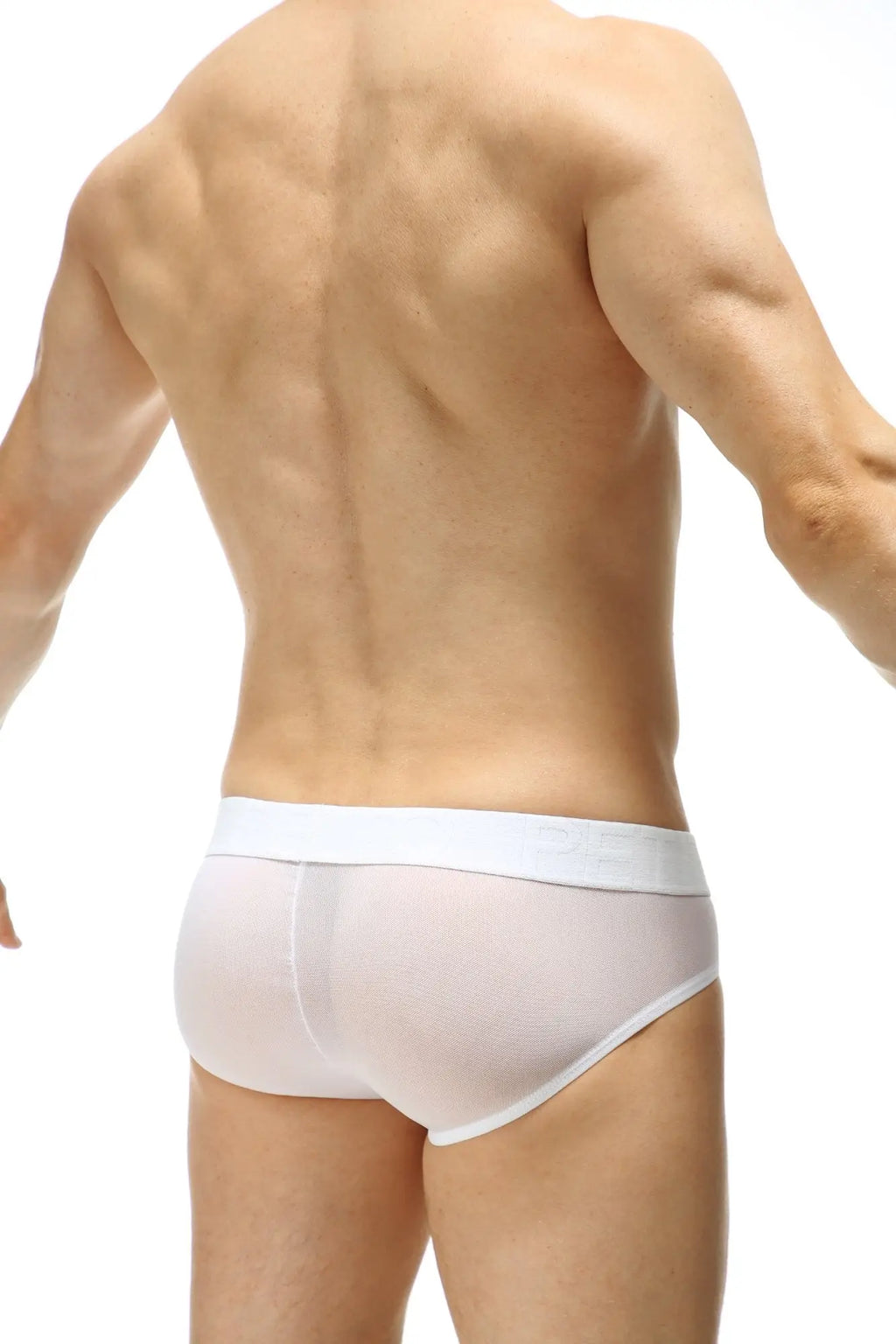 Petitq brief double pouch stars white briefs with smooth form fitting design and subtle elastic waistband
