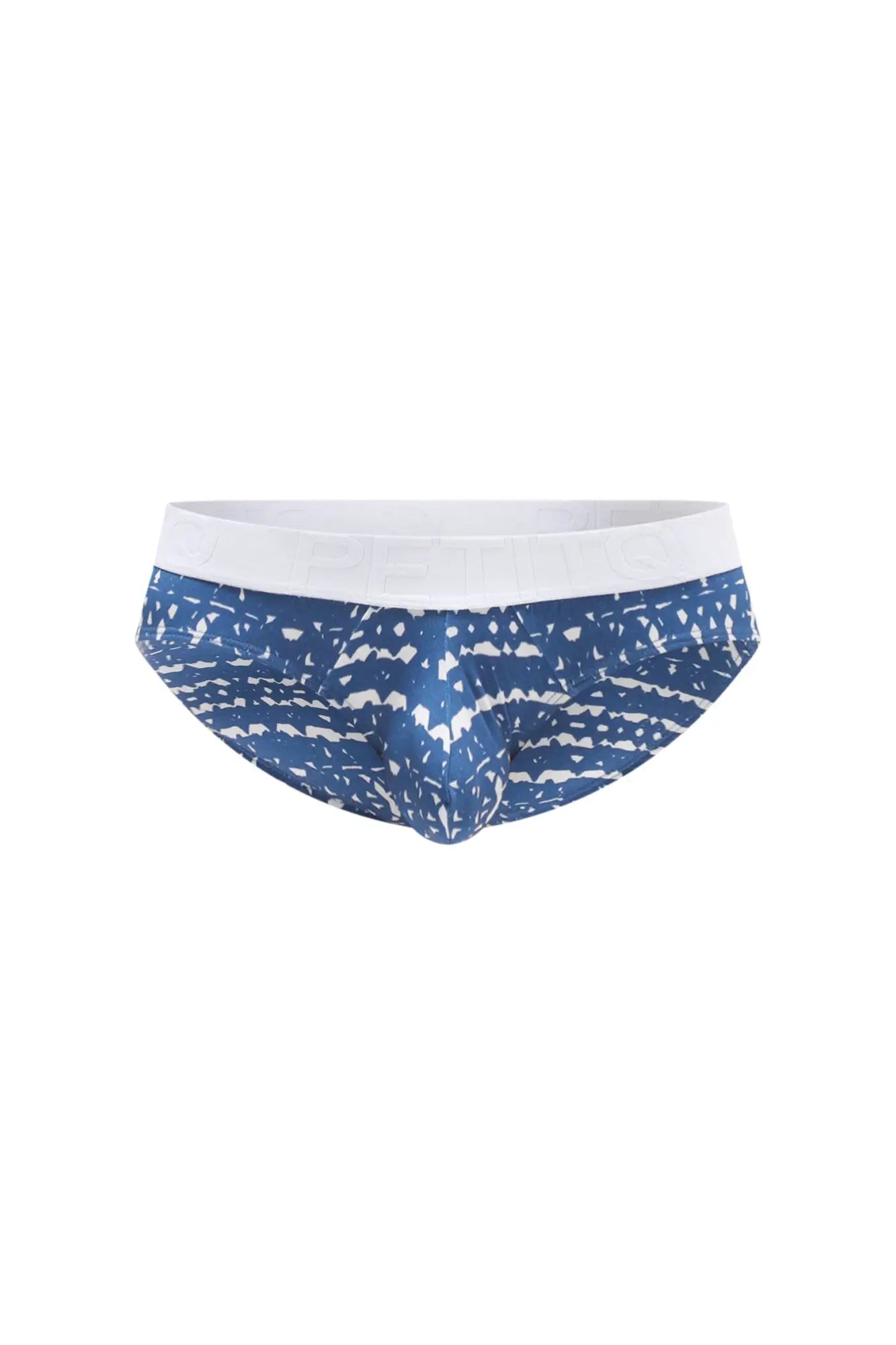 Petitq brief jans new denim blue and white patterned men’s briefs with solid white waistband and denim fabric