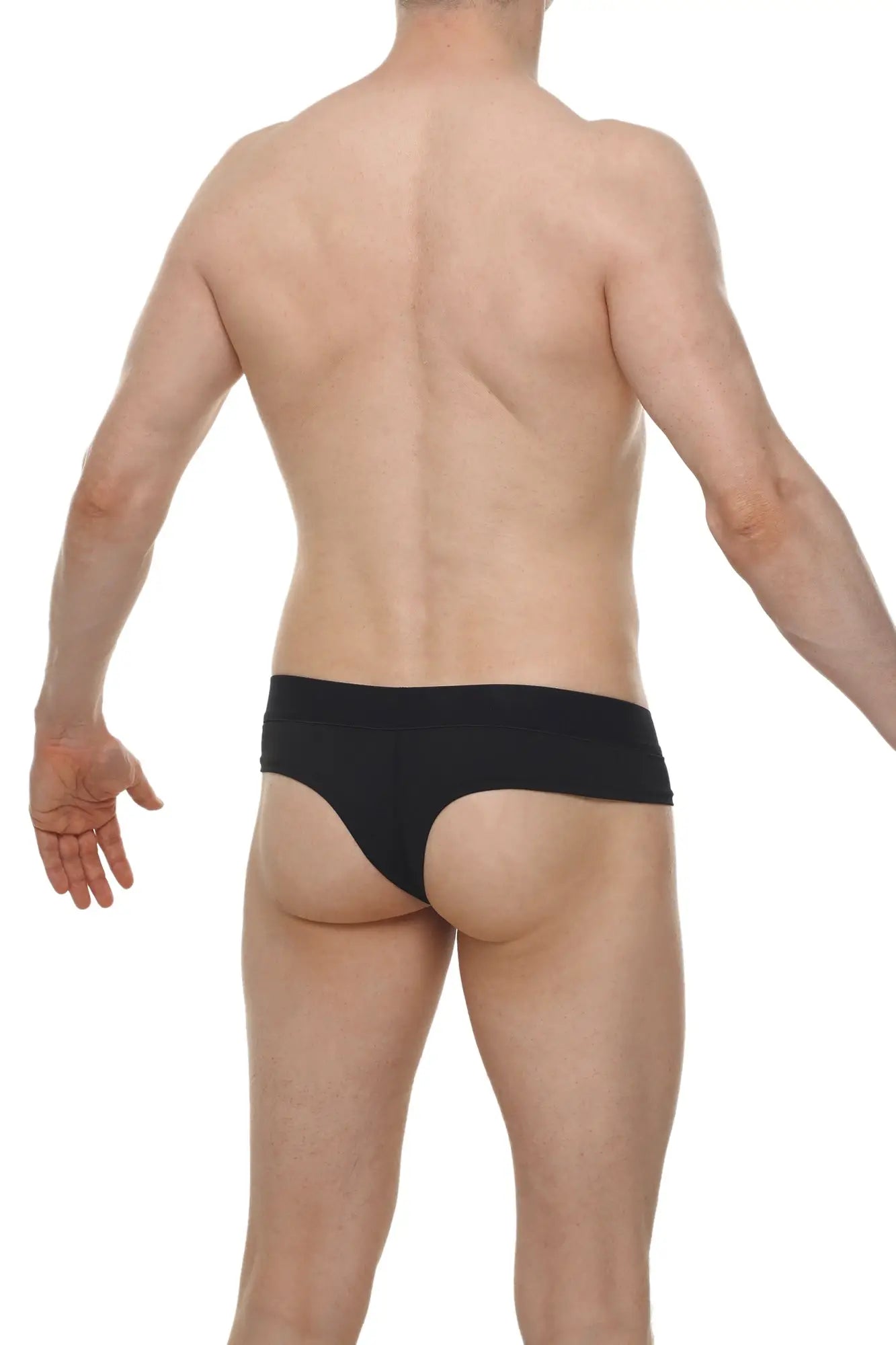 Black cheeky brief skine form-fitting seamless briefs with smooth design ideal for everyday comfort
