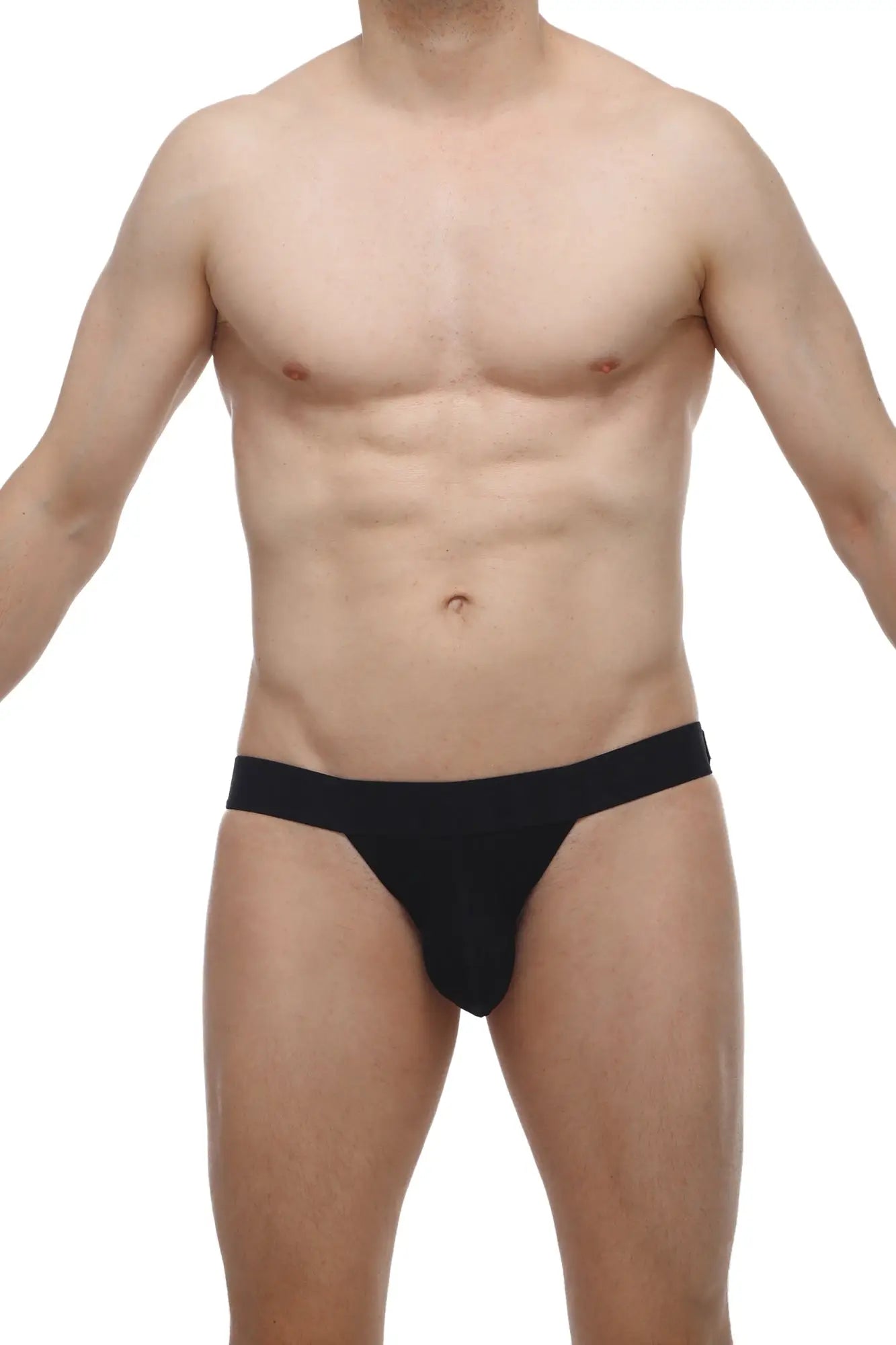 Black petitq jockstrap blyes modal briefs with smooth fabric and narrow waistband in a form-fitting design