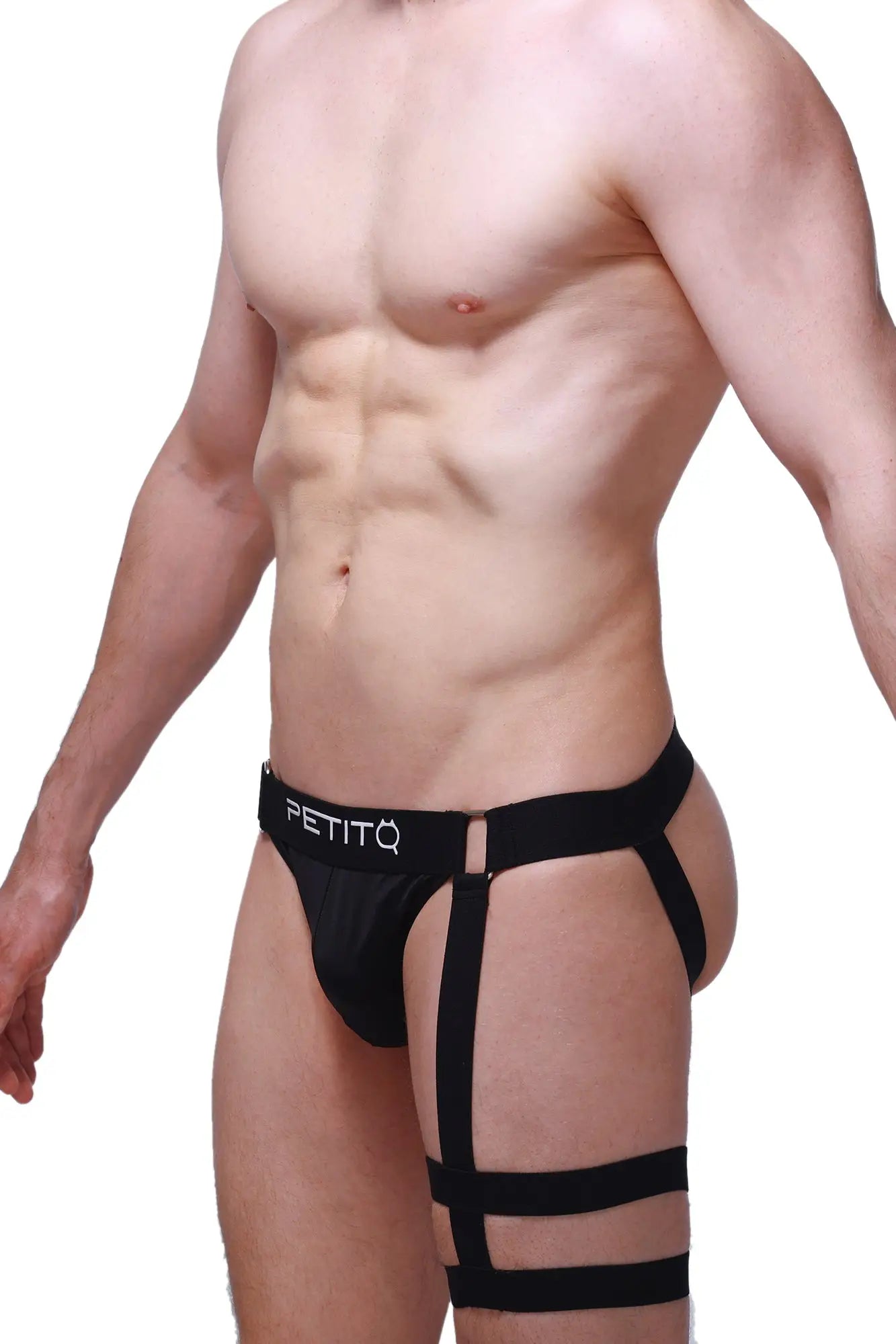 Black petitq jockstrap calenge men’s briefs with supportive strappy design for comfortable active wear
