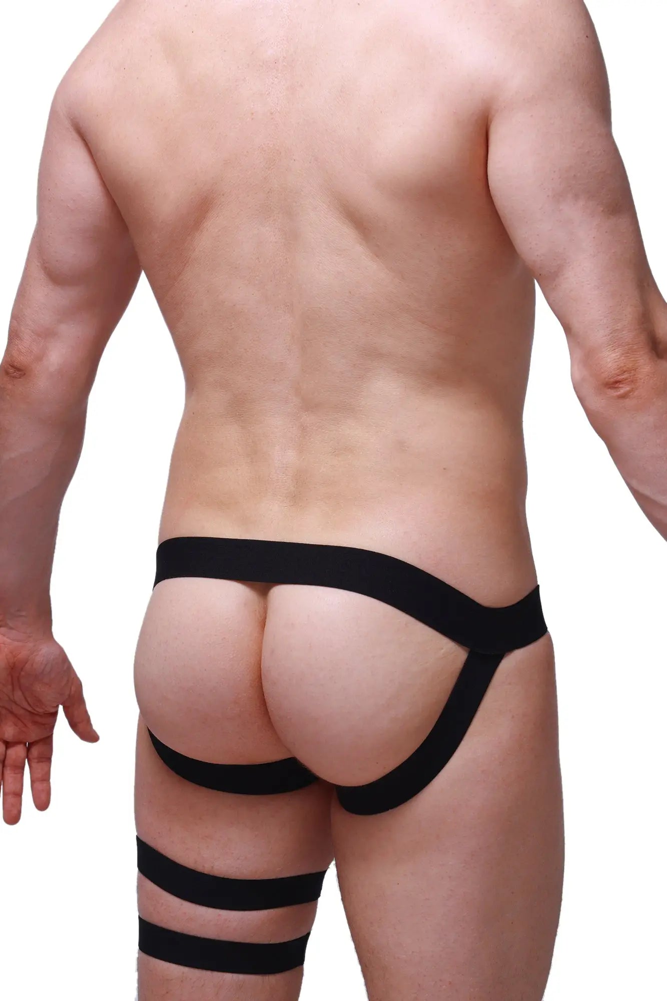 PetitQ jockstrap calenge black elasticated athletic briefs with supportive contoured design for active use