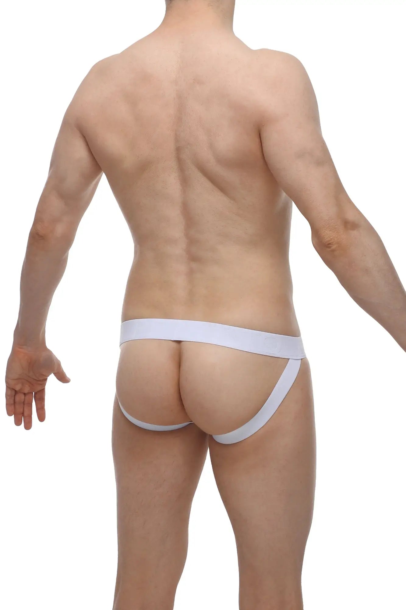 White cotton briefs with a snug supportive fit and smooth elastic waistband from petitq jockstrap chill duckies collection