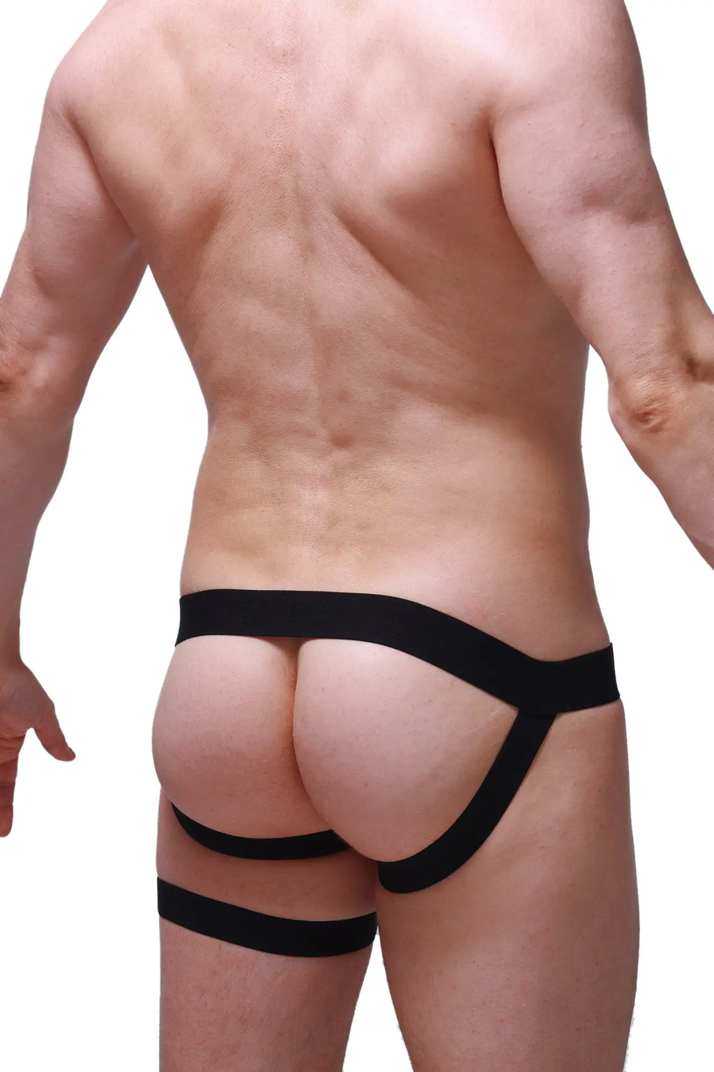 PetitQ jockstrap Prenay black black form-fitting three-strapped briefs with sleek minimalist design front view