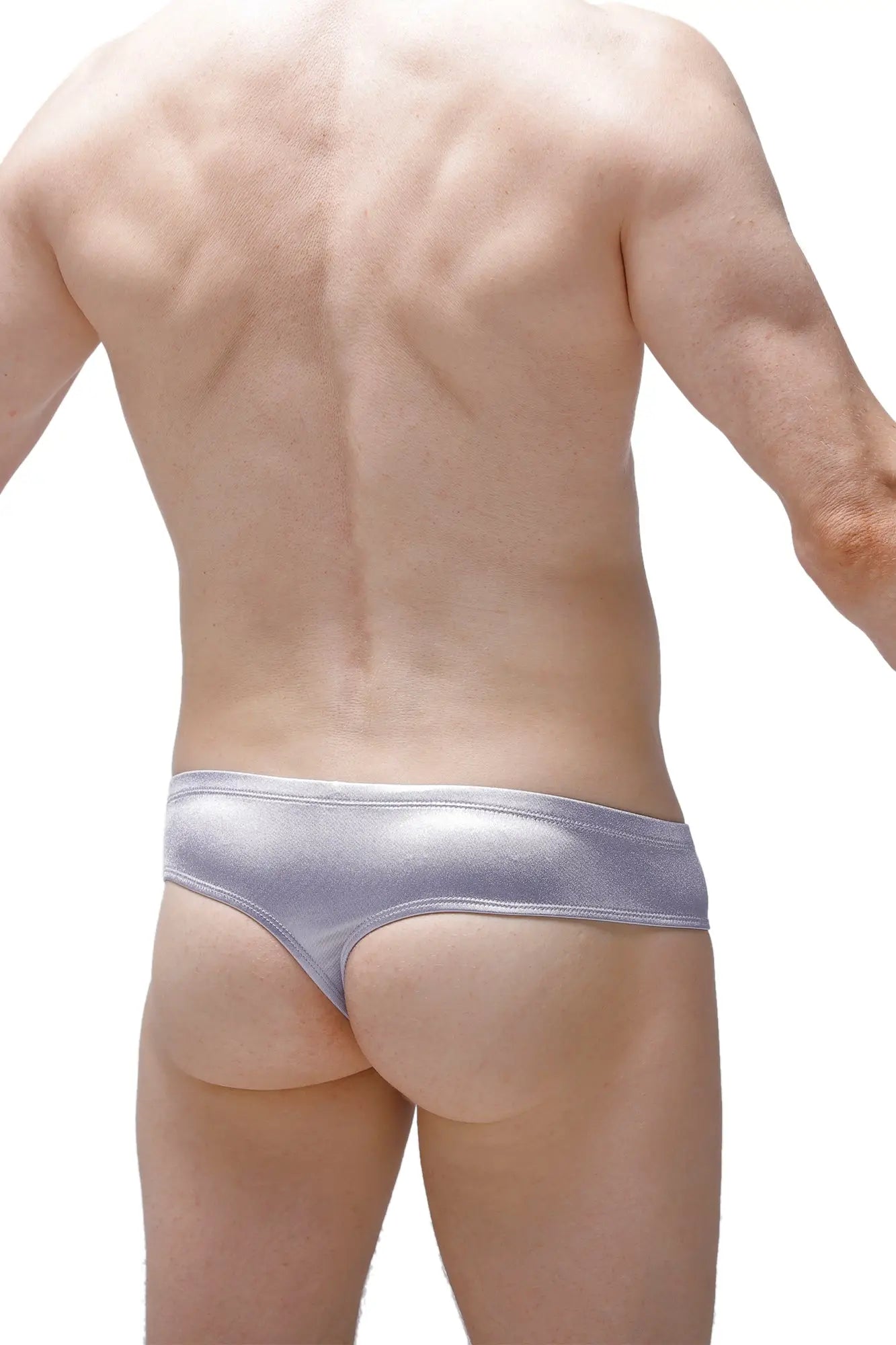 Petitq mini boxer satin silver silver metallic briefs with sleek form-fitting satin design