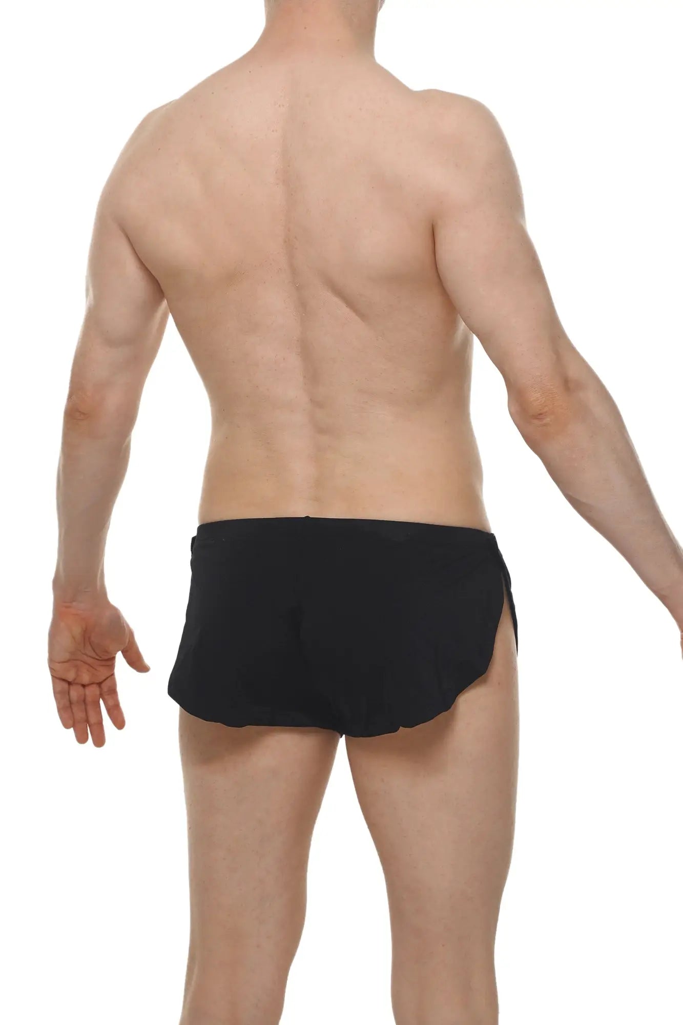 Black athletic shorts short snap joe black with sleek form-fitting design and side slits for active wear